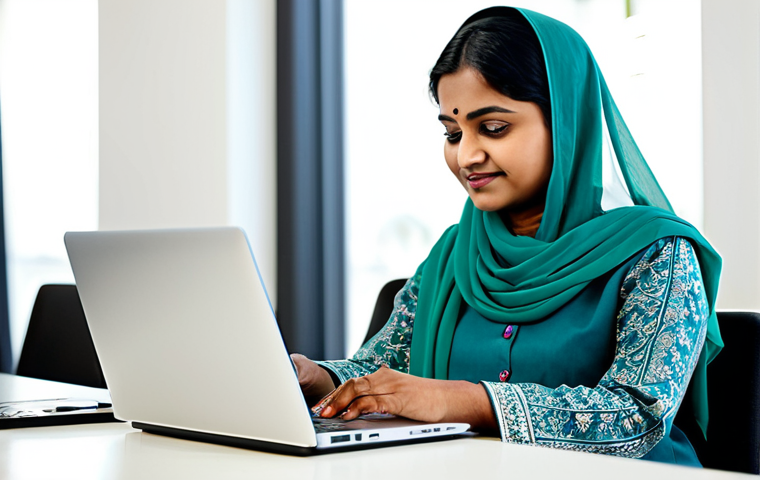 자기 계발과 학습 루틴의 연관성 - **

"A professional Bangladeshi woman in a modest salwar kameez, working on a laptop at a bright, mo...